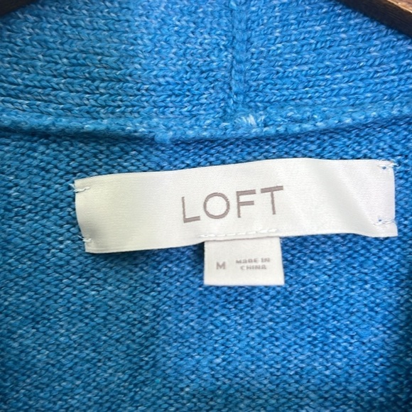 Loft - Blue Jewel Rhinestone Button Up Long Sleeve Cardigan Size Medium - Picture 9 of 11